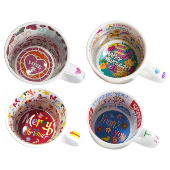 Foto kubek wnętrze HAPPY BIRTHDAY ze zdjęciem personalizowany Napis Logo Grafika pudełko GRATIS